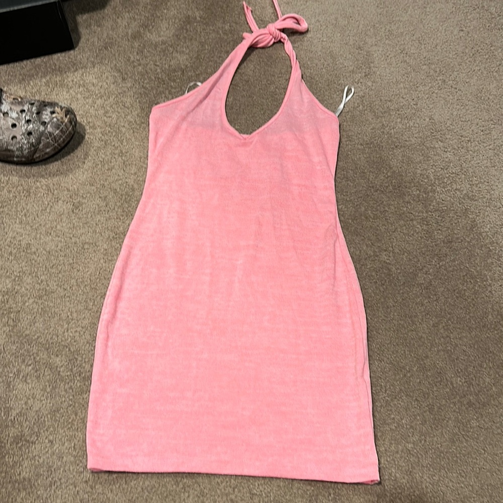 Pink Shein halter sundress